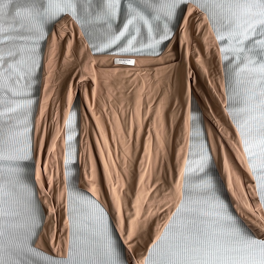 Aritzia Tan Long Sleeve Bodysuit